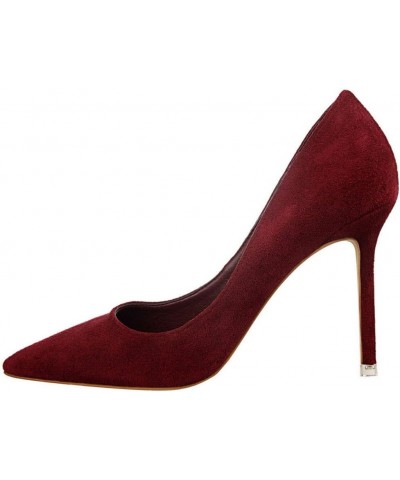 Women's Heels Pump Shoes High-heeled Dress Sandals for Party Burgundy-wxg737 $24.31 Pumps