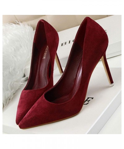 Women's Heels Pump Shoes High-heeled Dress Sandals for Party Burgundy-wxg737 $24.31 Pumps