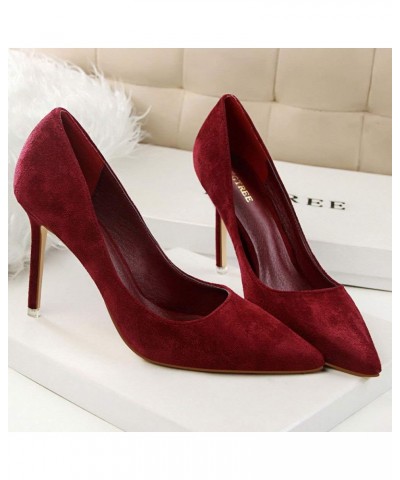 Women's Heels Pump Shoes High-heeled Dress Sandals for Party Burgundy-wxg737 $24.31 Pumps