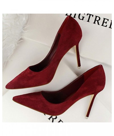 Women's Heels Pump Shoes High-heeled Dress Sandals for Party Burgundy-wxg737 $24.31 Pumps