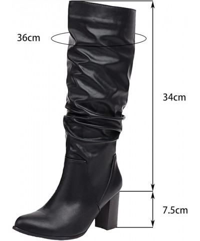 2022 Women's Autumn and Winter New Solid and Snake Print Small Round Head High Heel Medium Boots Over The Knee Boots Wide Cal...