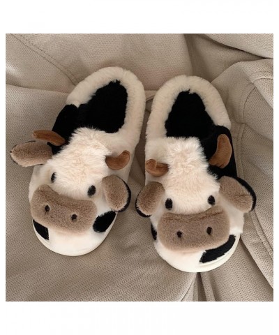 Women's Cute Animal Slippers Kawaii Fluffy Winter Warm Slippers Cow 2 40-41(fit39-40) $21.41 Slippers