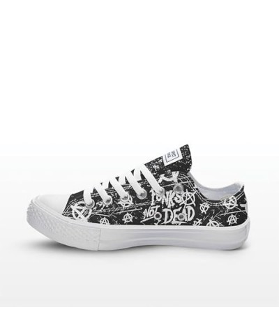 Skull anarchy - Punk is alive Pattern Print Custom Design canvas low top Classic Style Women Fashion Sneakers (10.5) 14.5 $45...