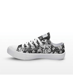 Skull anarchy - Punk is alive Pattern Print Custom Design canvas low top Classic Style Women Fashion Sneakers (10.5) 14.5 $45...