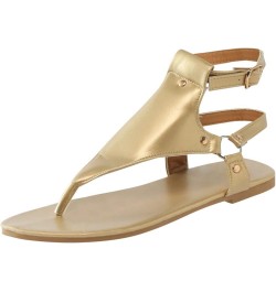 Sandals Womens Sandals Silver Flats Women Sandals Comfortable With Heels Women Flats Comfortable Size Gold-4 $21.80 Sandals