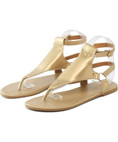 Sandals Womens Sandals Silver Flats Women Sandals Comfortable With Heels Women Flats Comfortable Size Gold-4 $21.80 Sandals