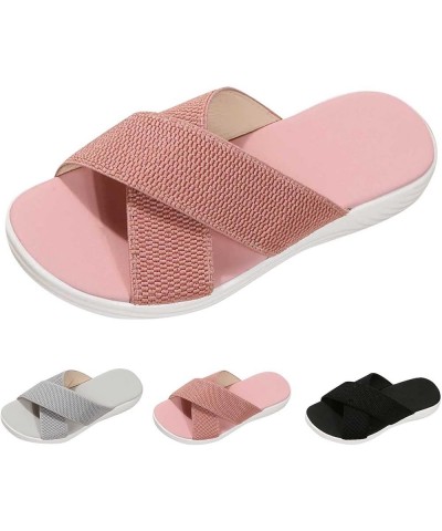 Fashion Spring Summer Women Slippers Flat Soft Sole Open Toe Lightweight Comfortable Solid Sneaker Slippers for Black $15.78 ...