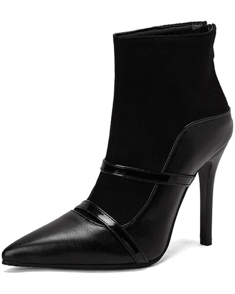 Classic Women's Fashion Ankle Boots Pointed Toe Back Zip High Heels Short Booties Evening Party Stiletto Dress Boots Black $1...