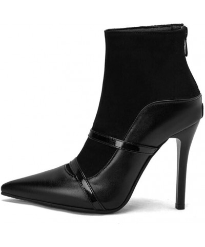 Classic Women's Fashion Ankle Boots Pointed Toe Back Zip High Heels Short Booties Evening Party Stiletto Dress Boots Black $1...