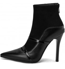 Classic Women's Fashion Ankle Boots Pointed Toe Back Zip High Heels Short Booties Evening Party Stiletto Dress Boots Black $1...