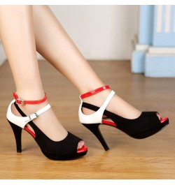 Women's High Heels Shoes Ankle Straps Dress Heeled Sandals Red Belt $19.13 Sandals