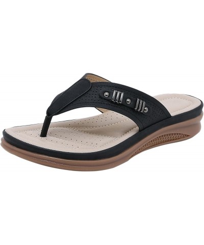 Women Dressy Sandals Women's Summer European And Fashion Flip Flops Casual Comfortable Sandals Women Footwear Black $18.14 Sa...