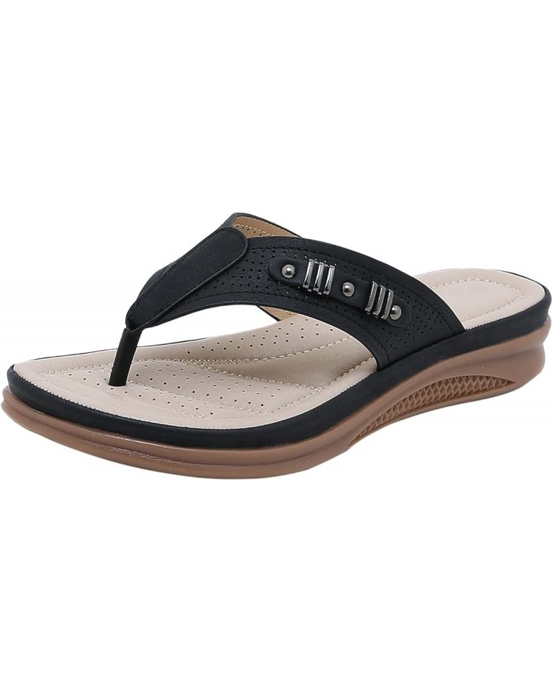 Women Dressy Sandals Women's Summer European And Fashion Flip Flops Casual Comfortable Sandals Women Footwear Black $18.14 Sa...