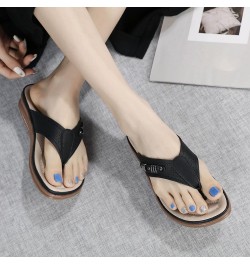 Women Dressy Sandals Women's Summer European And Fashion Flip Flops Casual Comfortable Sandals Women Footwear Black $18.14 Sa...