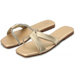 Flip Flops For Heel Strap Women Slides Womens Sandals Dressy Heavy Duty Drawer Slides Mary Jane Flats Sandals Gold-3 $11.67 A...