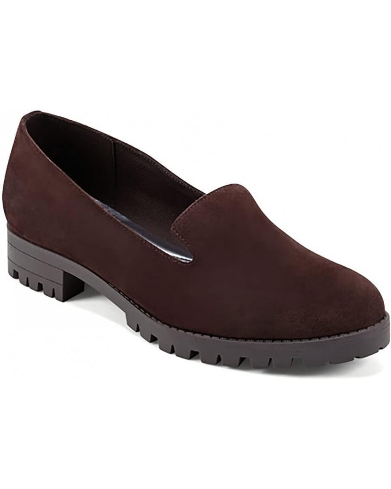 Womens Geneva Casual Shoes Dark Brown Suede $13.96 Loafers & Slip-Ons