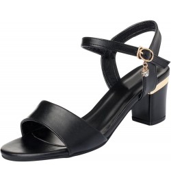 Heeled Sandal Cute Sandals For Women Black Dance Shoes Sandals Women Heels Comfortable High Heeled Sandals Fo H-black $13.45 ...