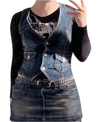 Camisoles Plus Size Short Slim Fit Strap Style Denim Vest Top Bra in Tops for Women H-blue - Women Fashion Denim Vest $11.85 ...