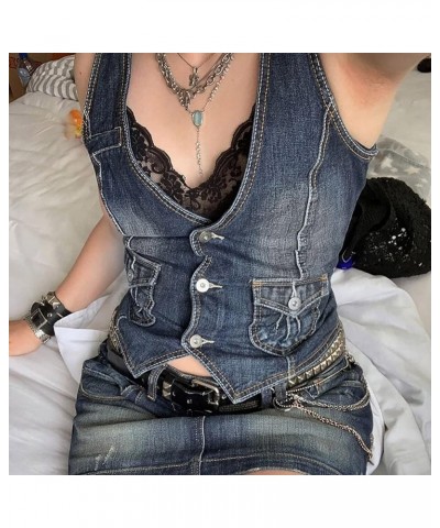 Camisoles Plus Size Short Slim Fit Strap Style Denim Vest Top Bra in Tops for Women H-blue - Women Fashion Denim Vest $11.85 ...