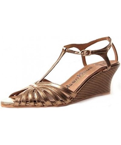 Olsen Haus Women's Pegasus Vegan Wedge Sandal Gold $57.80 Sandals