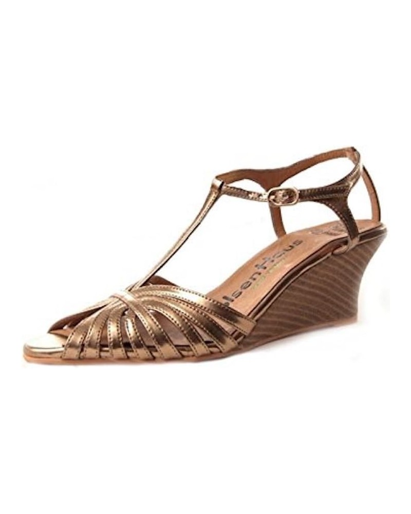 Olsen Haus Women's Pegasus Vegan Wedge Sandal Gold $57.80 Sandals