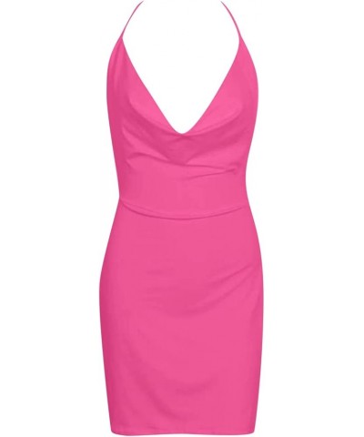 Wish Hot Style European and Strapless Low Cut Backless Skirt Striptease Outfits Hot Pink $9.79 Athletic Shoes