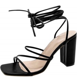 Pointed Toe Heels Sandals Transparent Strap Stiletto High Heels Slip on Mules Women'S Sandals for Wedding Black $16.20 Sandals