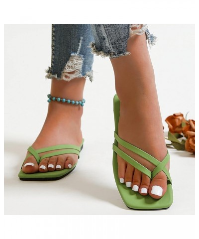 Women Summer Flat Sandals, Flat Sandals for Women Strappy Sandal, Flat Sandals with Buckled Ankle Strap Sandals Green $14.11 ...