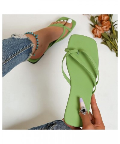 Women Summer Flat Sandals, Flat Sandals for Women Strappy Sandal, Flat Sandals with Buckled Ankle Strap Sandals Green $14.11 ...