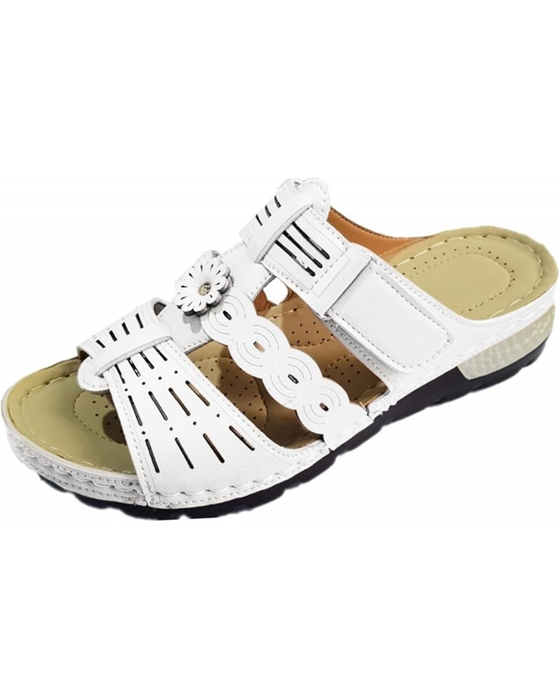 Leisure Fashion Women's Casual Breathable Outdoor Slippers Wedges Shoes Women's slipper White $11.72 Slippers