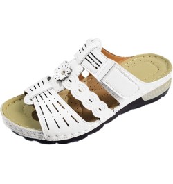 Leisure Fashion Women's Casual Breathable Outdoor Slippers Wedges Shoes Women's slipper White $11.72 Slippers