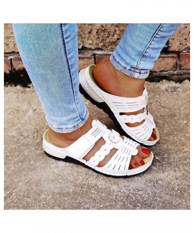 Leisure Fashion Women's Casual Breathable Outdoor Slippers Wedges Shoes Women's slipper White $11.72 Slippers