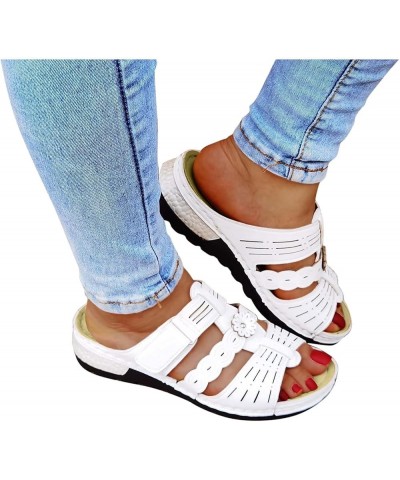 Leisure Fashion Women's Casual Breathable Outdoor Slippers Wedges Shoes Women's slipper White $11.72 Slippers