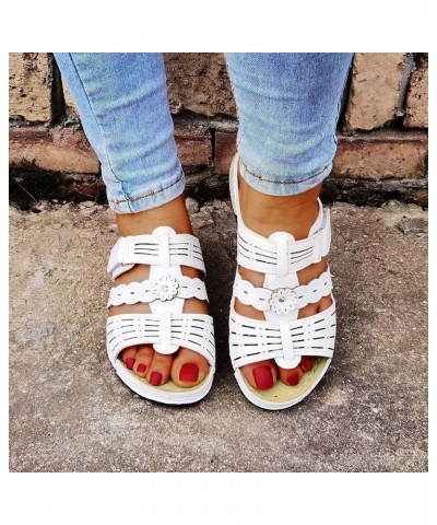 Leisure Fashion Women's Casual Breathable Outdoor Slippers Wedges Shoes Women's slipper White $11.72 Slippers