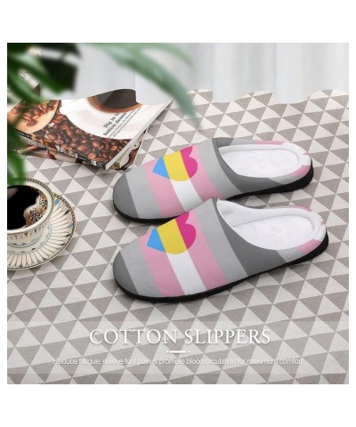 Pansexual Pride LGBTQ Slippers for Women Girls Soft Indoor Outdoor Winter Warm Comfy House Bedroom Slippers Pansexual Pride L...