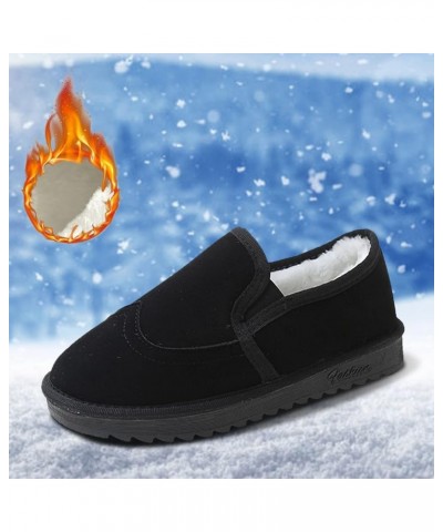 Fashion Winter Women Snow Boots Flat Non Slip Plush Warm And Comfortable Solid Color Round Toe Winter Boots Women Black $16.5...