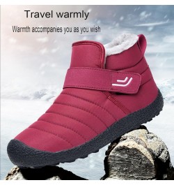 Women's Thermal Fur Lined Hiking Snow Boots Cold Outdoors In Winter Soft And Comfortable Anti-Slip Ankle Boots Grey $26.99 Boots