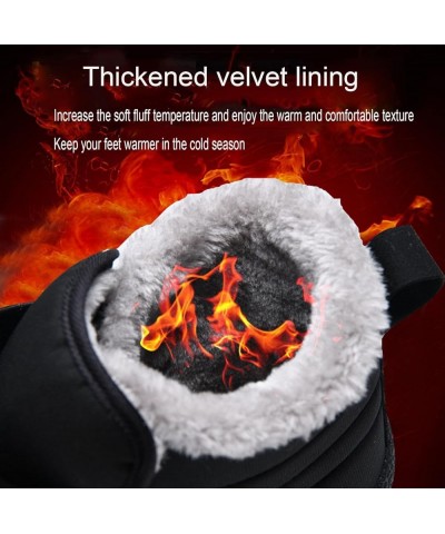 Women's Thermal Fur Lined Hiking Snow Boots Cold Outdoors In Winter Soft And Comfortable Anti-Slip Ankle Boots Grey $26.99 Boots