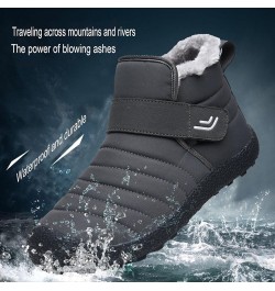 Women's Thermal Fur Lined Hiking Snow Boots Cold Outdoors In Winter Soft And Comfortable Anti-Slip Ankle Boots Grey $26.99 Boots