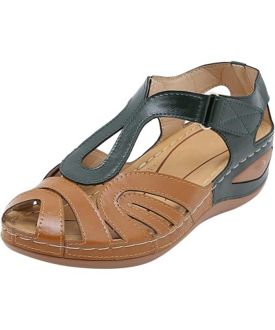 Womens Flat Sandals, Hollow Out Plus Size Wedge Heel Women Sandals Z 12-green $9.73 Sandals