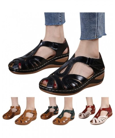 Womens Flat Sandals, Hollow Out Plus Size Wedge Heel Women Sandals Z 12-green $9.73 Sandals