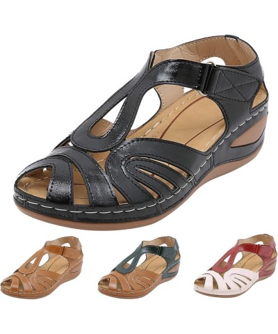 Womens Flat Sandals, Hollow Out Plus Size Wedge Heel Women Sandals Z 12-green $9.73 Sandals