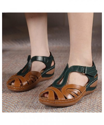 Womens Flat Sandals, Hollow Out Plus Size Wedge Heel Women Sandals Z 12-green $9.73 Sandals