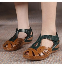 Womens Flat Sandals, Hollow Out Plus Size Wedge Heel Women Sandals Z 12-green $9.73 Sandals