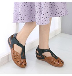 Womens Flat Sandals, Hollow Out Plus Size Wedge Heel Women Sandals Z 12-green $9.73 Sandals