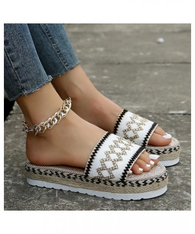 2023 New European And American Ethnic Style Foreign Trade Large Size Women's Thick Soled Fish Mouth Womens S White $12.55 San...