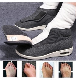 Men Stylish Diabetic Shoes,Bigfoot Bone Shoes for The Elderly Shoes Widen Foot Add Fat Instep High Men and Women Winter Wool ...