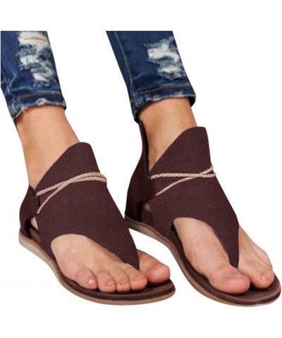 Flat Flip Flop Sandals for Women Dressy Summer Clip Toe Zip Up Sandals Anti Width Slip Wide Sandals Casual Slippers E-brown $...