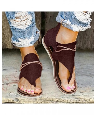 Flat Flip Flop Sandals for Women Dressy Summer Clip Toe Zip Up Sandals Anti Width Slip Wide Sandals Casual Slippers E-brown $...