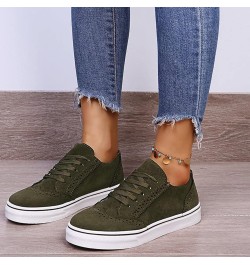 Fashion Spring and Summer Women Casual Shoes Large Size Comfortable Round Toe Lace Up Casual Womens Shoes Jean Look Green $16...